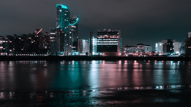 City skyline river bridge night #21 free wallpaper - medium preview image