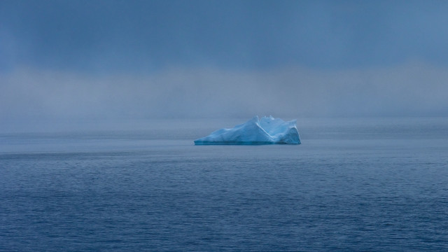 Iceberg foggy ocean blue sky free wallpaper - medium preview image