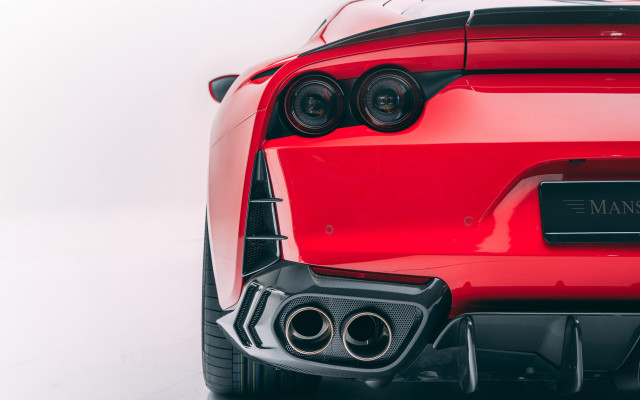 Red sports car black exhaust free wallpaper - medium preview image