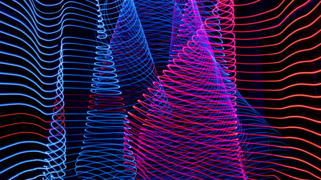 Colorful lines kinetic art hologram free wallpaper - medium preview image