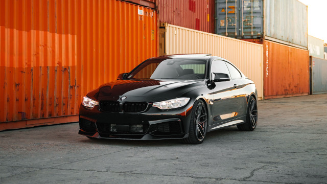 Black car shipping container red free wallpaper - medium preview image