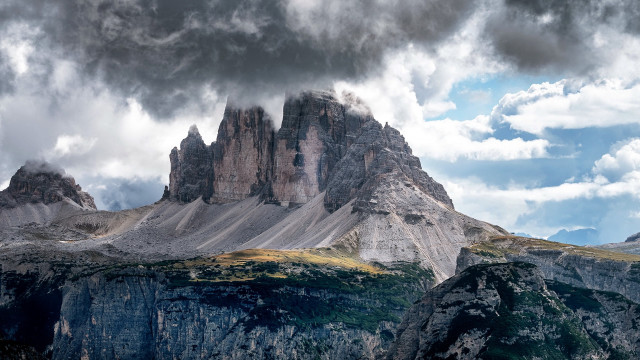 Mountain range cloudy sky castle free wallpaper - medium preview image