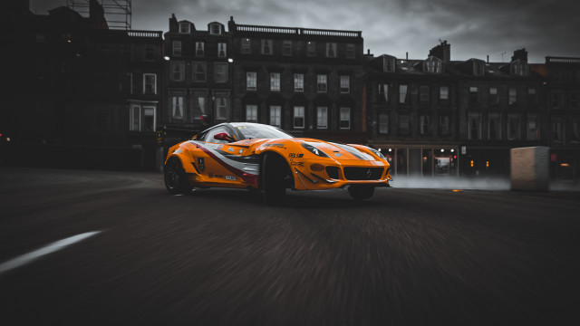 Car smoke cityscape street cinematic free wallpaper - medium preview image