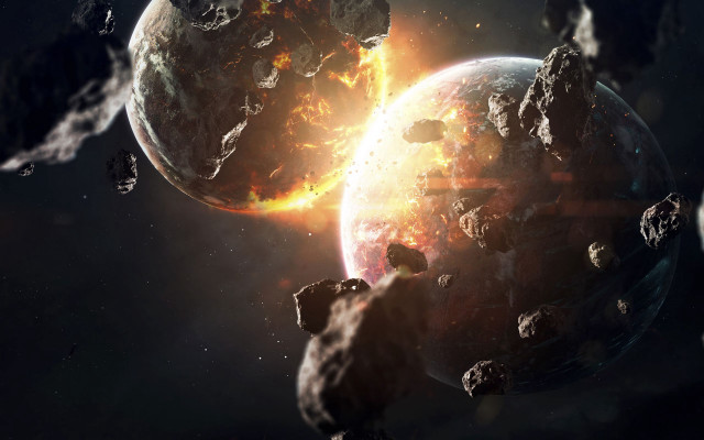 Rocks space light starry aurora free wallpaper - medium preview image