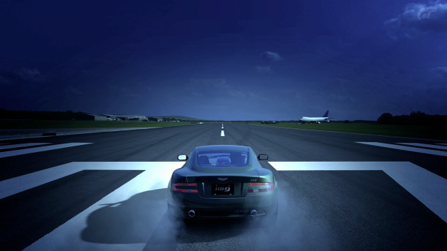 Night runway jet plane futurism free wallpaper - medium preview image
