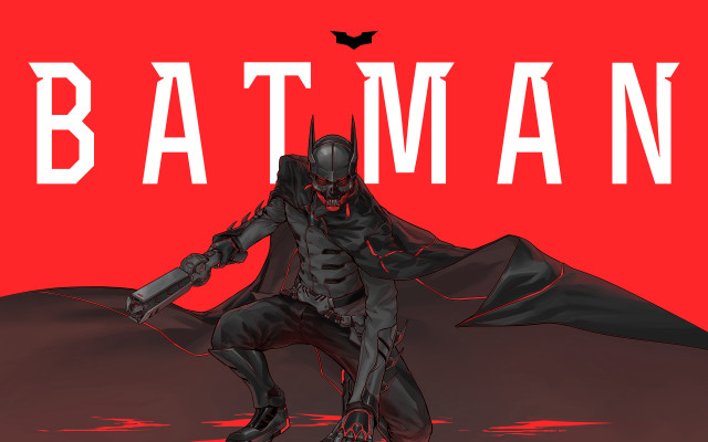 Batman character bat red background free wallpaper - medium preview image