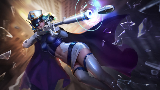 Futuristic darkskinned woman gun cape free wallpaper - medium preview image