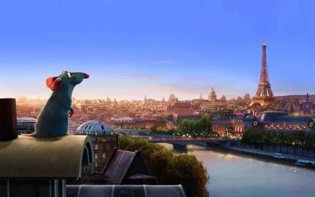 Mouse roof river city skyline free wallpaper - medium preview image