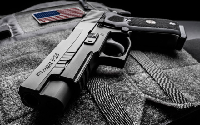Gun flag luggage background precisionism free wallpaper - medium preview image