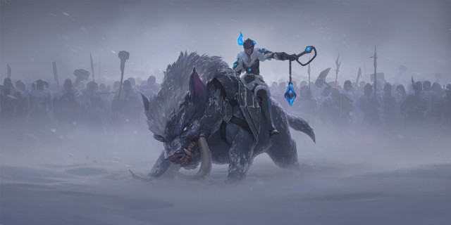 Blizzard horseman field people glowing free wallpaper - medium preview image