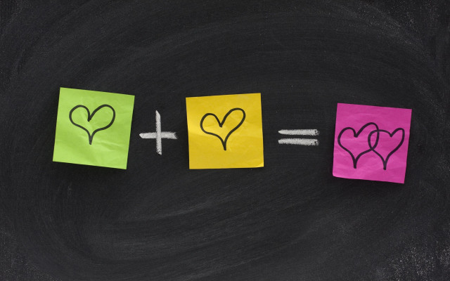 Chalkboard notes hearts arrows love free wallpaper - medium preview image