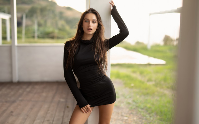 Woman black dress wall fashion #2 free wallpaper - medium preview image