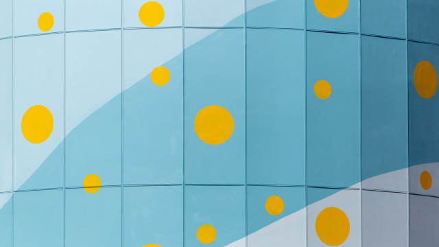 Yellow dots blue background white free wallpaper - medium preview image