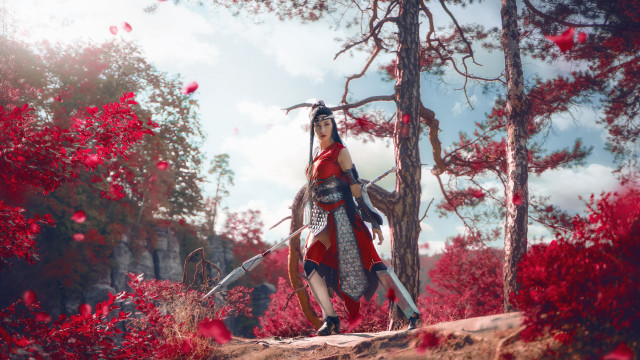 Woman red black forest cosplay free wallpaper - medium preview image