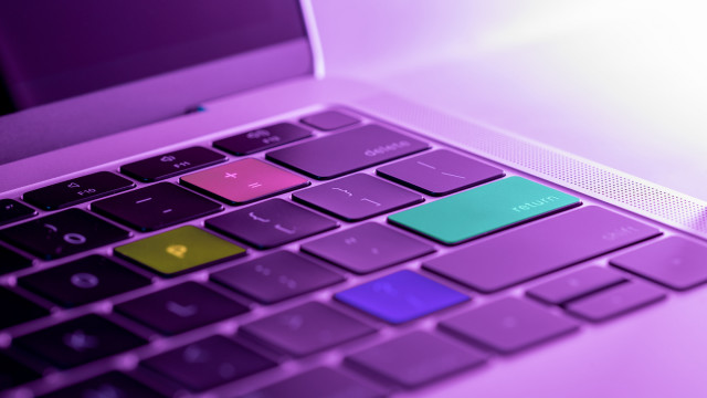 Laptop keyboard colorful pad purple free wallpaper - medium preview image