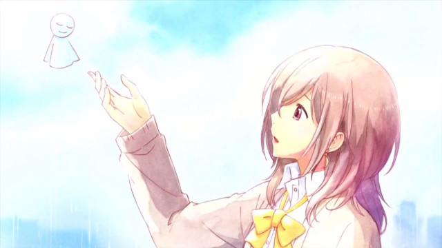Woman glass paperdoll sky clouds free wallpaper - medium preview image