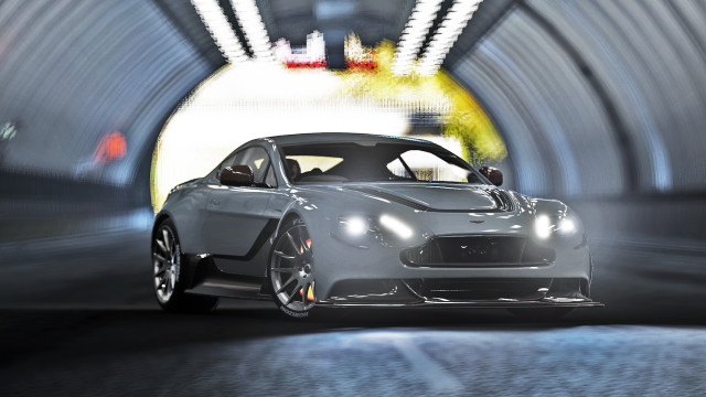 Car tunnel rim lighting photorealism free wallpaper - medium preview image