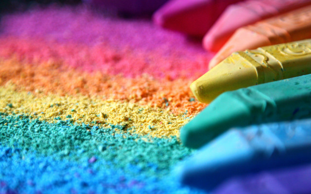 Crayons colored powder chalk art free wallpaper - medium preview image