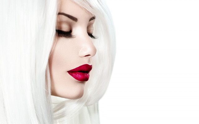 White haired lipstick rococo portrait free wallpaper - medium preview image