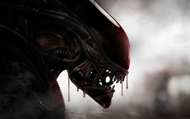 Alien head steam fogy background free wallpaper - medium preview image