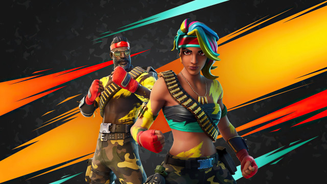 Couple people colorful background gun free wallpaper - medium preview image