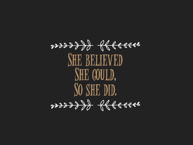 She believed she could black free wallpaper - medium preview image