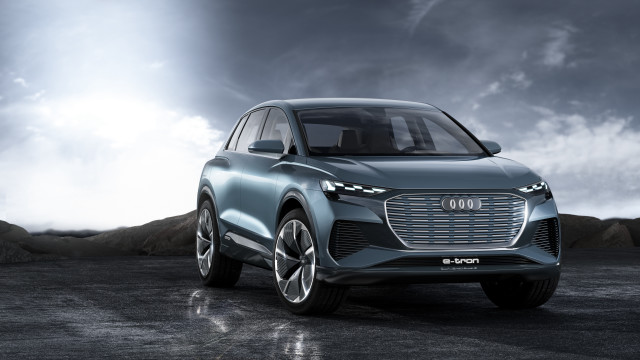 Blue car desert mountains futurism free wallpaper - medium preview image
