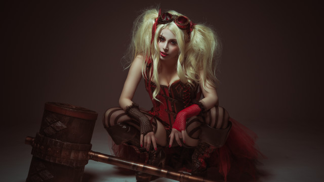 Gothic steampunk woman barrel hammer free wallpaper - medium preview image