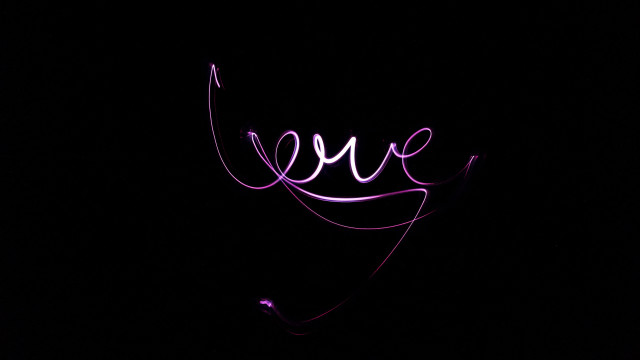 Neon love dark sky purple free wallpaper - medium preview image