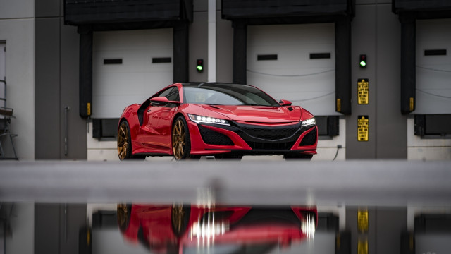 Red sports car reflection photorealism free wallpaper - medium preview image