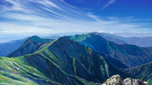 Mountain range blue sky clouds #2 free wallpaper - medium preview image