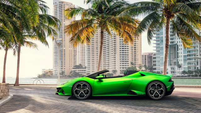 Green sports car brick road #2 free wallpaper - medium preview image