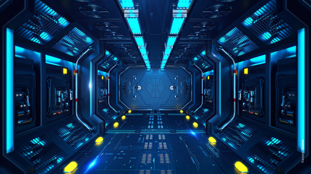 Futuristic urban cyberpunk neon cityscape free wallpaper - medium preview image