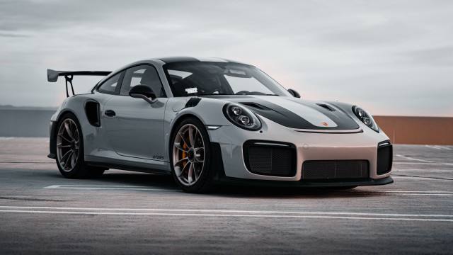 White black porsche sports car free wallpaper - medium preview image