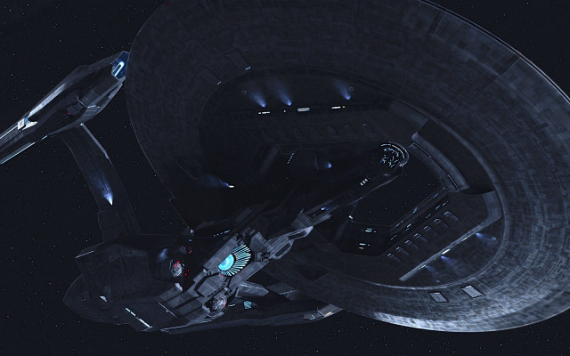 Sci fi spaceship night sky free wallpaper - medium preview image