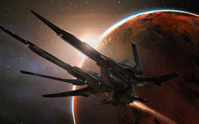 Space ship red planet star #4 free wallpaper - medium preview image