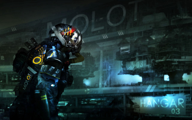 Futuristic man neon city cyberpunk #2 free wallpaper - medium preview image