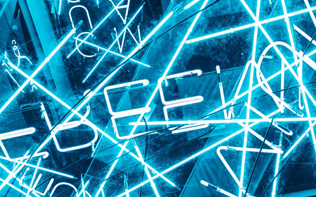 Blue neon be bold cyberpunk free wallpaper - medium preview image