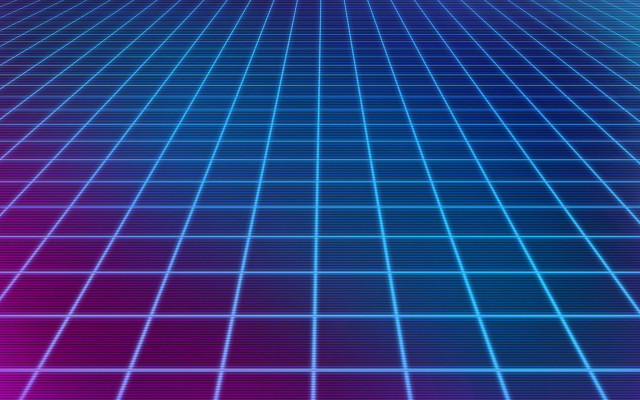 Blue purple grid fence night free wallpaper - medium preview image