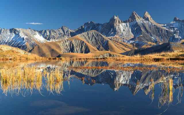 Mountain lake trees snow capped #3 free wallpaper - medium preview image