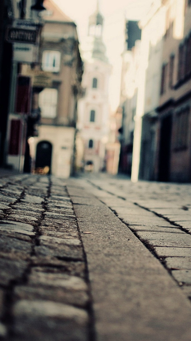Brick street clock tower building free wallpaper - medium preview image
