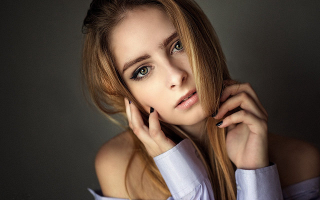 Eszter mattioni portrait blonde hair free wallpaper - medium preview image