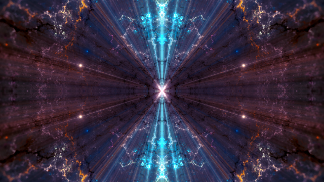 Holographic mandelbrot cityscape fireworks aurora free wallpaper - medium preview image