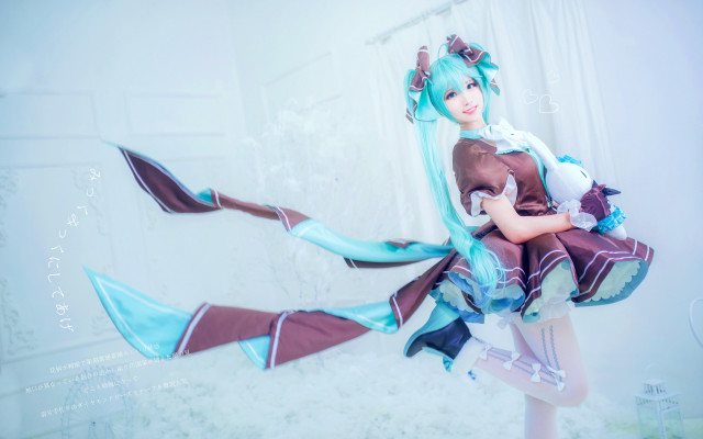 Blue hair cosplay hologram artist free wallpaper - medium preview image