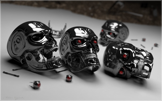 Skulls red eyes table scissors free wallpaper - medium preview image