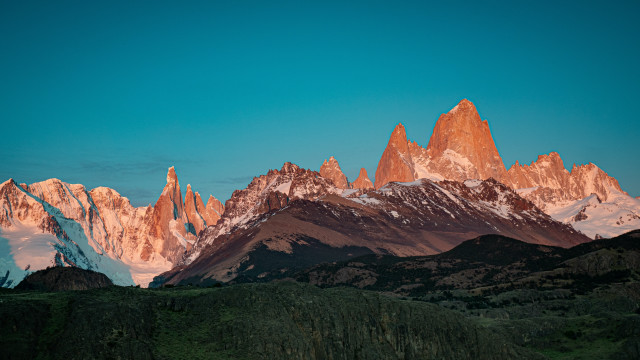 Mountain range snow capped sunset #3 free wallpaper - medium preview image
