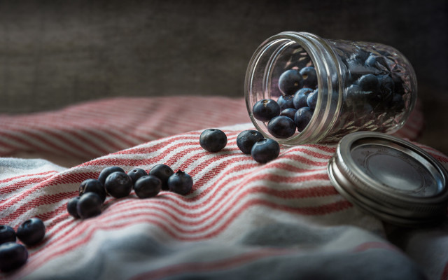 Blueberries stilllife striped blanket neo free wallpaper - medium preview image