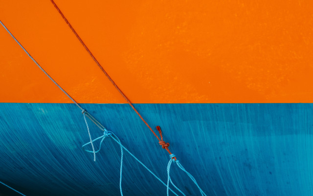 Boat water orange blue background free wallpaper - medium preview image
