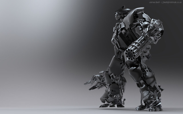 Robot dog mecha joints monochrome free wallpaper - medium preview image