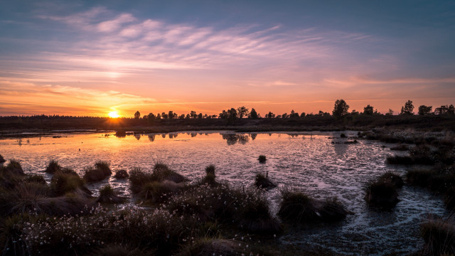 Sunset lake boats trees clouds #2 free wallpaper - medium preview image